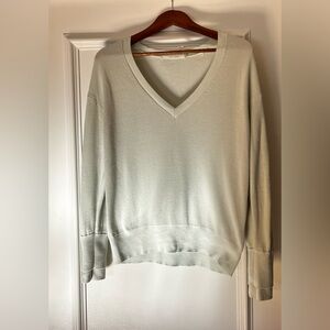 Yaya Women V-Neck Light Green Sweater